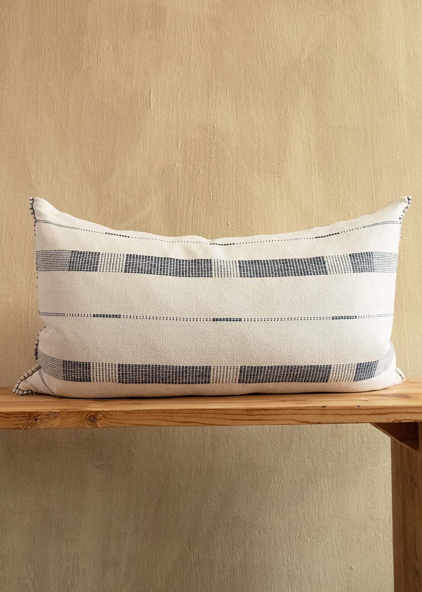 Fulcrum Ink Oversized Cotton Lumbar Pillow - Takoa Home Decor