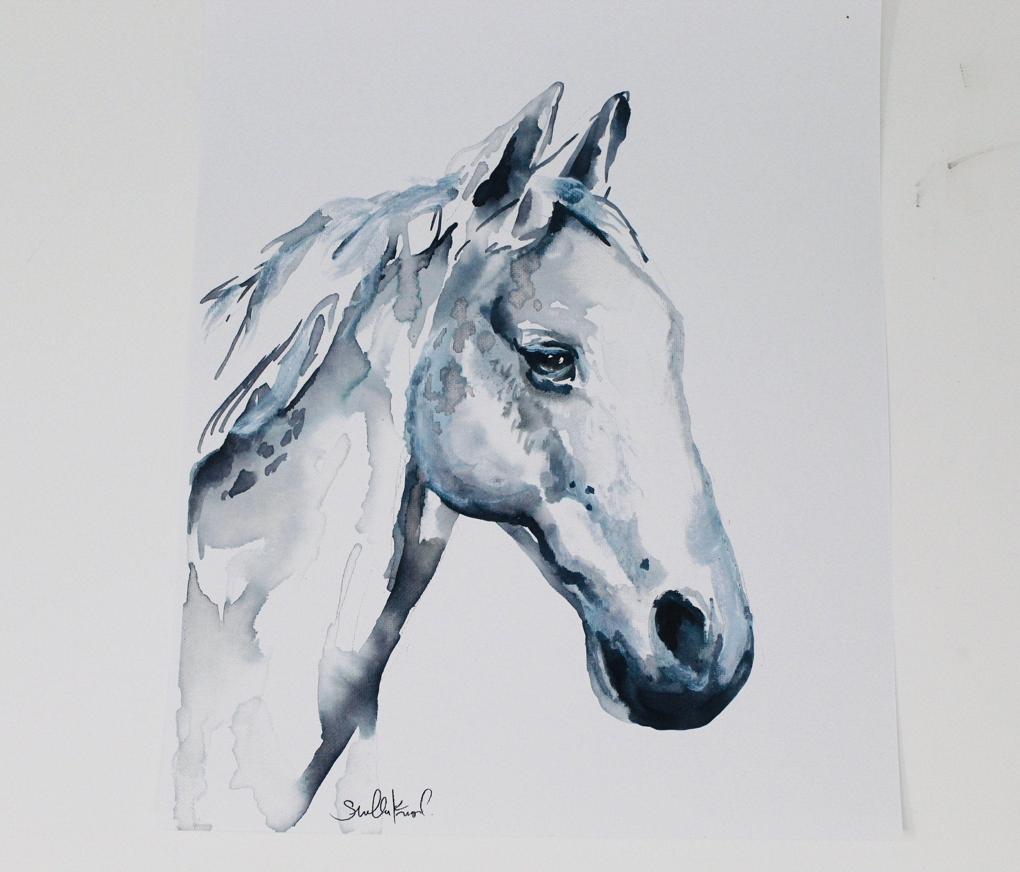 Horse Print, Watercolor Horse Painting, 11x14in Simple Horse Print, Nursery, Home Decor, Minimal Art - Takoa Home Decor