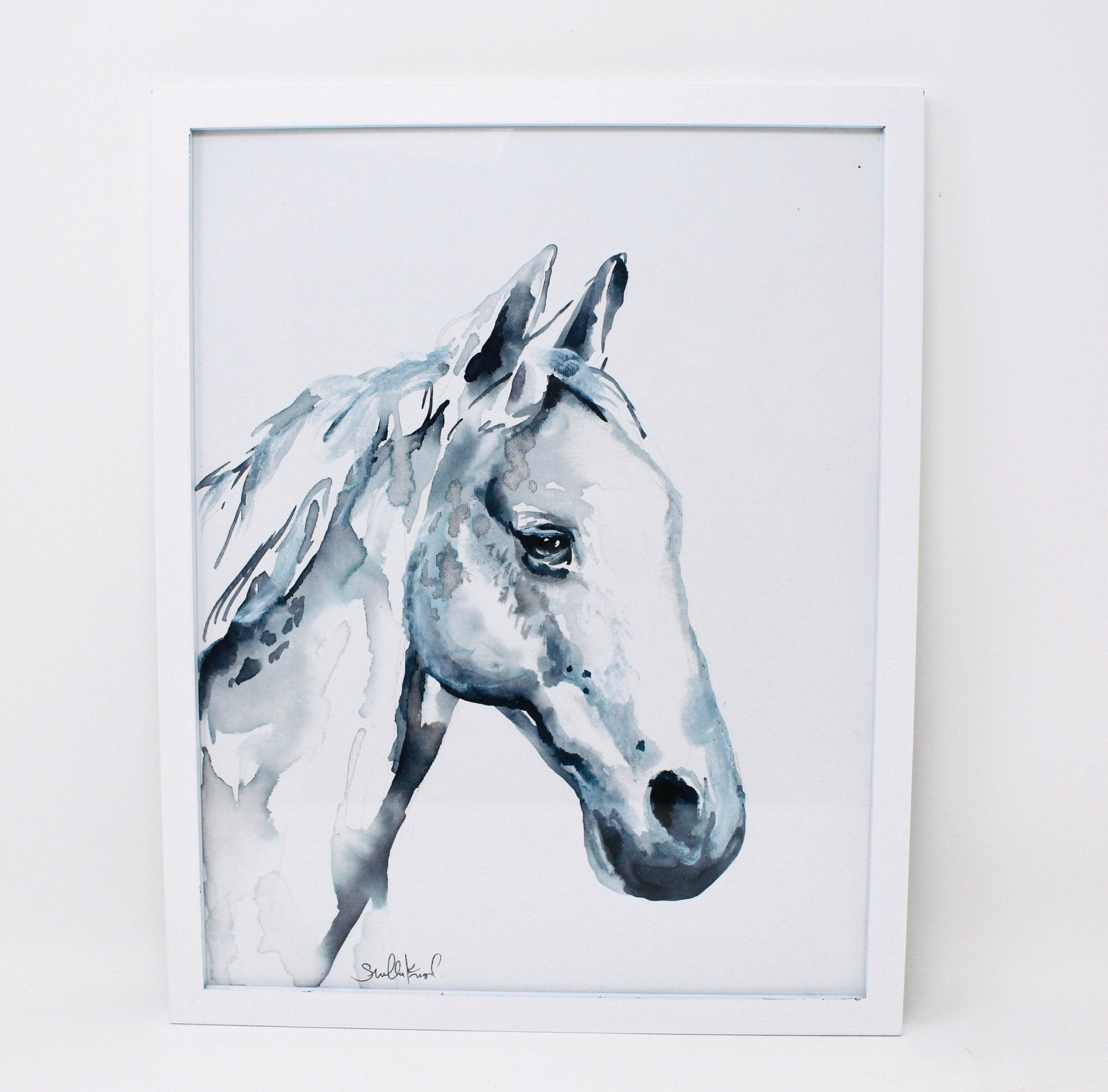 Horse Print, Watercolor Horse Painting, 11x14in Simple Horse Print, Nursery, Home Decor, Minimal Art - Takoa Home Decor